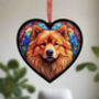 Chow Chow Stained Glass Effect Heart Suncatcher, thumbnail 3 of 6