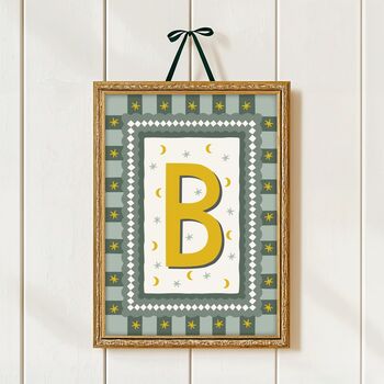 Personalised Initial Print In Neutral Colours, 4 of 10
