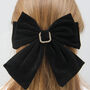 Velvet Hair Bow With Crystal Detail, thumbnail 1 of 4