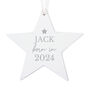New Baby Born In Wooden Star Decoration, thumbnail 4 of 4