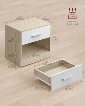 Bedside Table With Drawer And Open Storage, 9 of 10