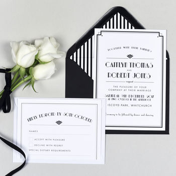 Art Deco Style Estelle Wedding Invitation, 2 of 5