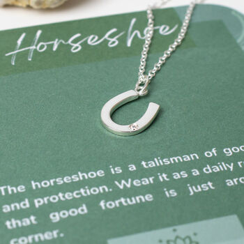 Horseshoe Necklace Sterling Silver Encouragement Gift, 3 of 4