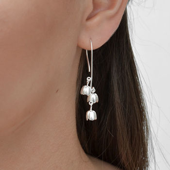 Sterling Silver Blossom Bells Earrings, 3 of 4