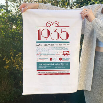 Personalised 90th Birthday Gift Microfibre Tea Towel, 2 of 9