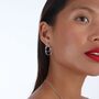 Sterling Silver Double Petal Earrings Front And Back, thumbnail 4 of 5