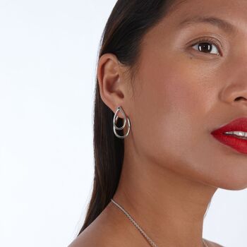 Sterling Silver Double Petal Earrings Front And Back, 4 of 5