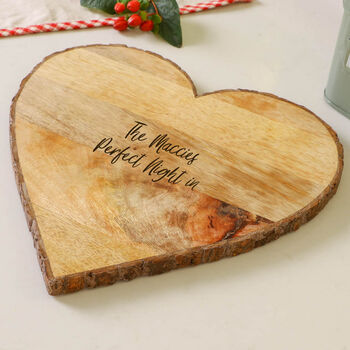 Personalised Wooden Heart Cheese Board, 3 of 6