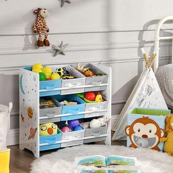 Toy Fabrics Boxes Storage Shelf Unit With Handles, 2 of 7