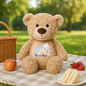 Personalised Blue Baby Rainbow Large Bear, 9 of 11