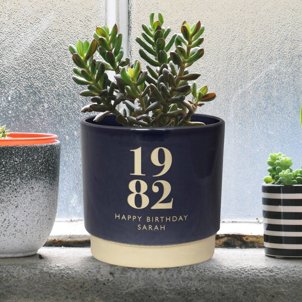 Personalised Birthday Indoor Plant Pot, 1 of 6