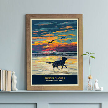 Labrador Limited Edition Beach Sunset Gift Print, 4 of 12