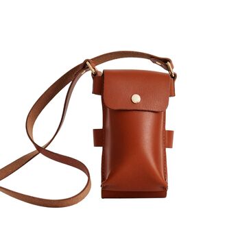 Personalised Leather Water Bottle And Phone Holder With Hot Stamped Name Or Initials, 6 of 11