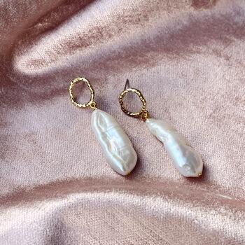 Organic Pearl And Molten Earrings, 5 of 7