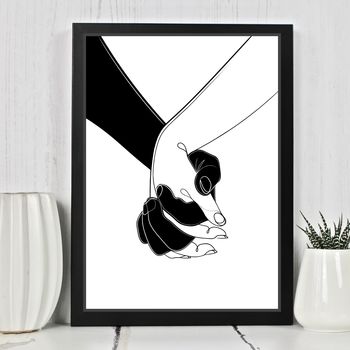 Personalised Romantic Holding Hands Print, 5 of 7
