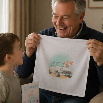 Set Of Four Handkerchiefs With Classic British Cars, 2 of 9