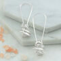 Long Sterling Silver Knotted Drop Earrings, thumbnail 1 of 5