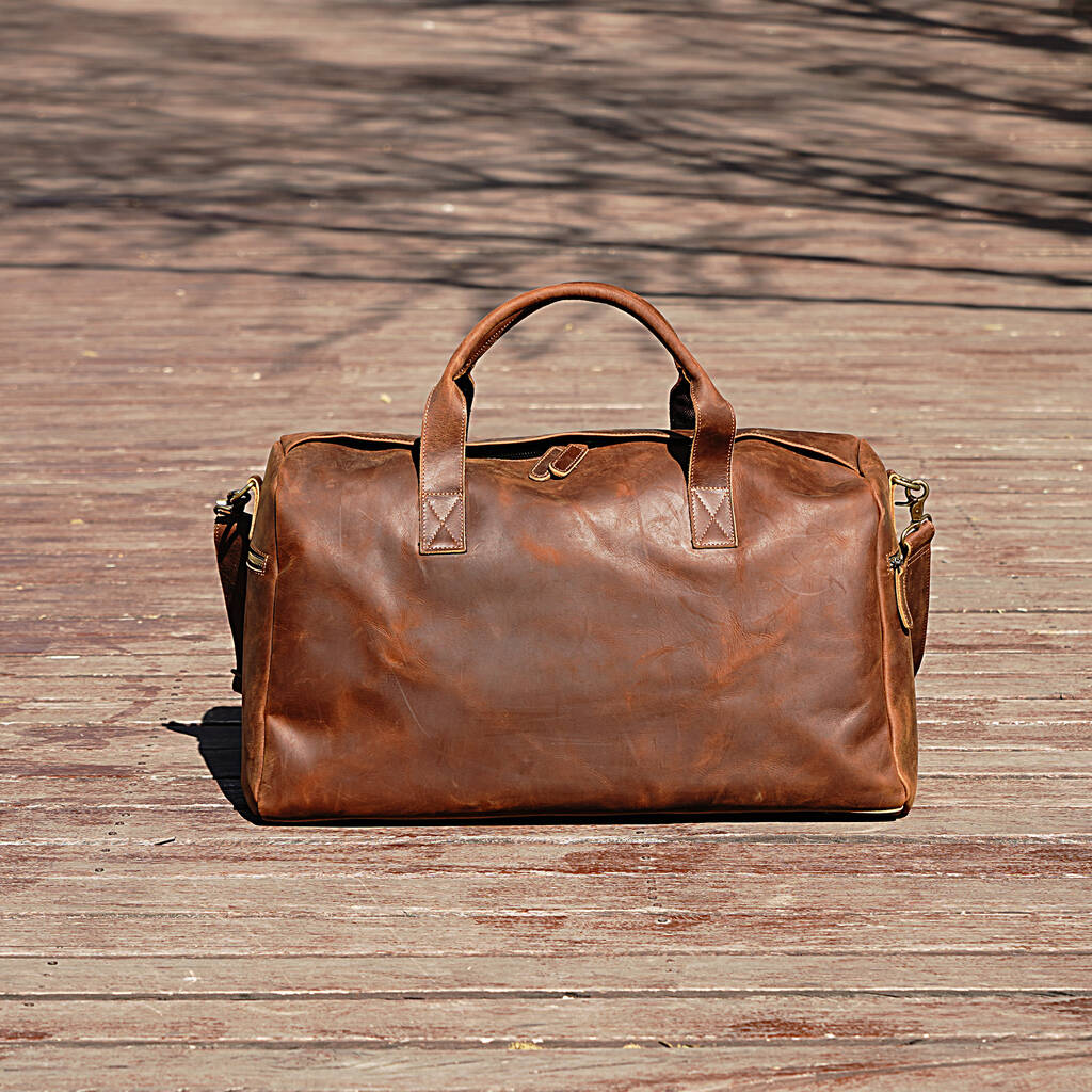 Large Genuine Leather Holdall, 1 of 12