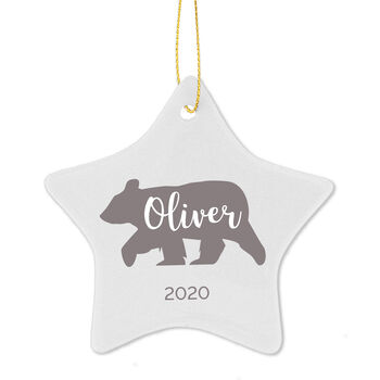 Personalised Polar Bear Ceramic Christmas Star, 3 of 4