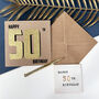 50th Black And Gold Birthday Card, thumbnail 2 of 6