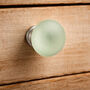 Set Of Two Green Frosted Glass Drawer Pulls, thumbnail 1 of 2