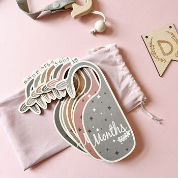 Personalised Whale Tail Baby Clothes Hanger Divider Set, 3 of 8