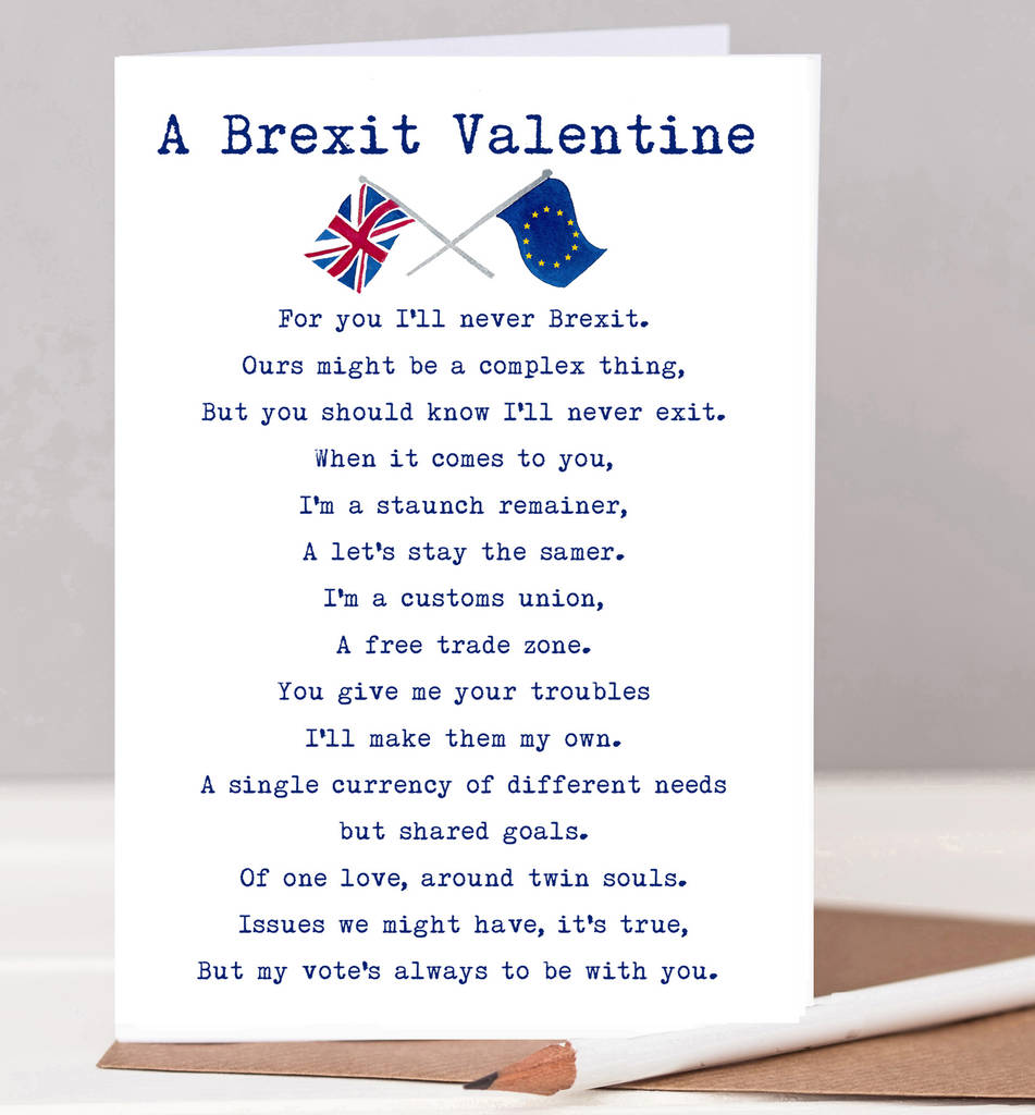 Brexit Funny Valentines Card, 1 of 3