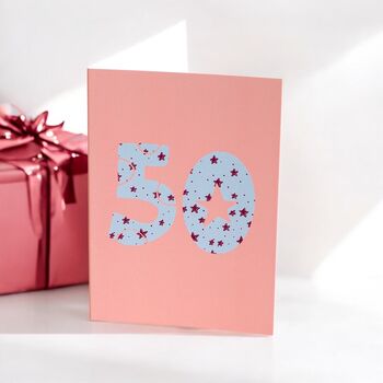 50th Birthday Starry Celebration Card, 2 of 2