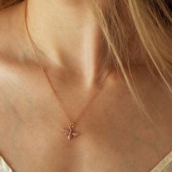 Rose Gold Vermeil Bee Necklace, 3 of 7