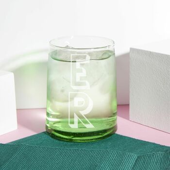 Personalised Bright Green 100% Recycled Glass Tumbler, 3 of 4