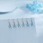 Sterling Silver Turquoise Blue Cz Flower Drop Dangle Earrings, thumbnail 7 of 11
