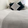 Light Grey Herringbone Soft Cotton Bedspread, thumbnail 1 of 8