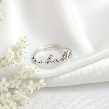 Personalised Sterling Silver Name Adjustable Ring, 2 of 6