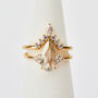 Elongated Pear Salt And Pepper Diamond Engagement Ring, thumbnail 5 of 8