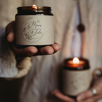 Personalised Wooden Wick Jar Candle: Blanket Of Stars, 2 of 7