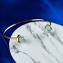 Adjustable Turquoise Stone Pencil Cuff Bangle Bracelet, thumbnail 3 of 5