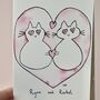 Engagement Two Cats Original Painting Cat / Card, thumbnail 1 of 8