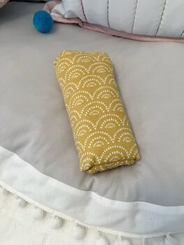New Baby Gift, Extra Large Mustard Colour Muslin, 4 of 4