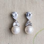 Emilia Crystal And Pearl Drop Earrings, thumbnail 2 of 3