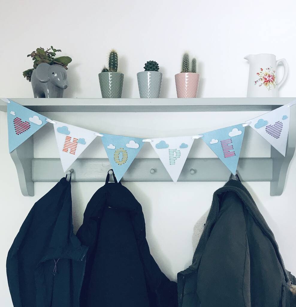 Hope Rainbow Bunting Embroidery Kit By just toppers