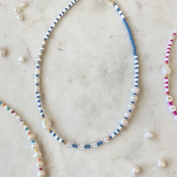 Personalised Beaded Necklace With Pearls, 4 of 7
