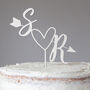 Personalised Initials Wooden Wedding Cake Topper, thumbnail 4 of 5