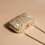 Meena Sage Green Silk Embroidered Clutch, thumbnail 2 of 6