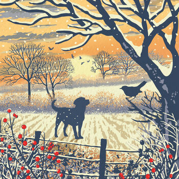 Labrador Countryside Dog Walking Christmas Card, 2 of 11