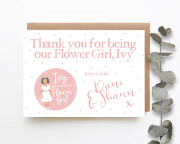 Personalised Flower Girl Card And Badge, 3 of 4