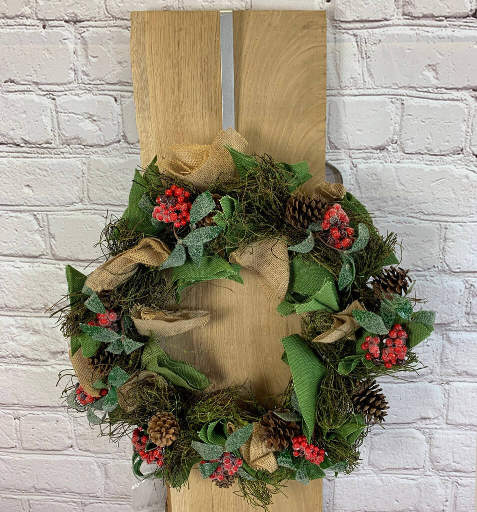 Set Of Two Traditional Silver Christmas Wreath Hangers By Garden