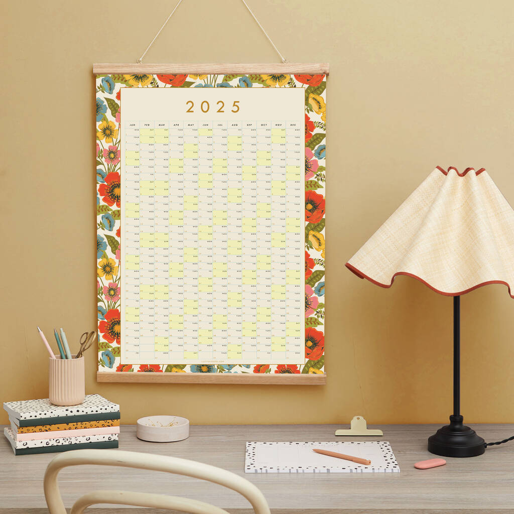 2025 Garden Bloom Wall Planner, Calendar By Lucy says I do