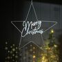 'Merry Christmas' Silver Star Hanging Decoration, thumbnail 1 of 1