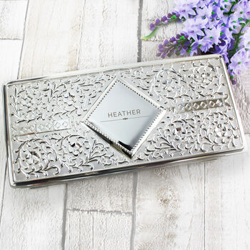 Personalised Antique Style Silver Plated Jewellery Box, 3 of 6