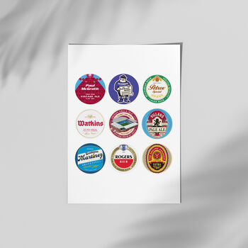 Aston Villa Beer Mats Print, 2 of 4